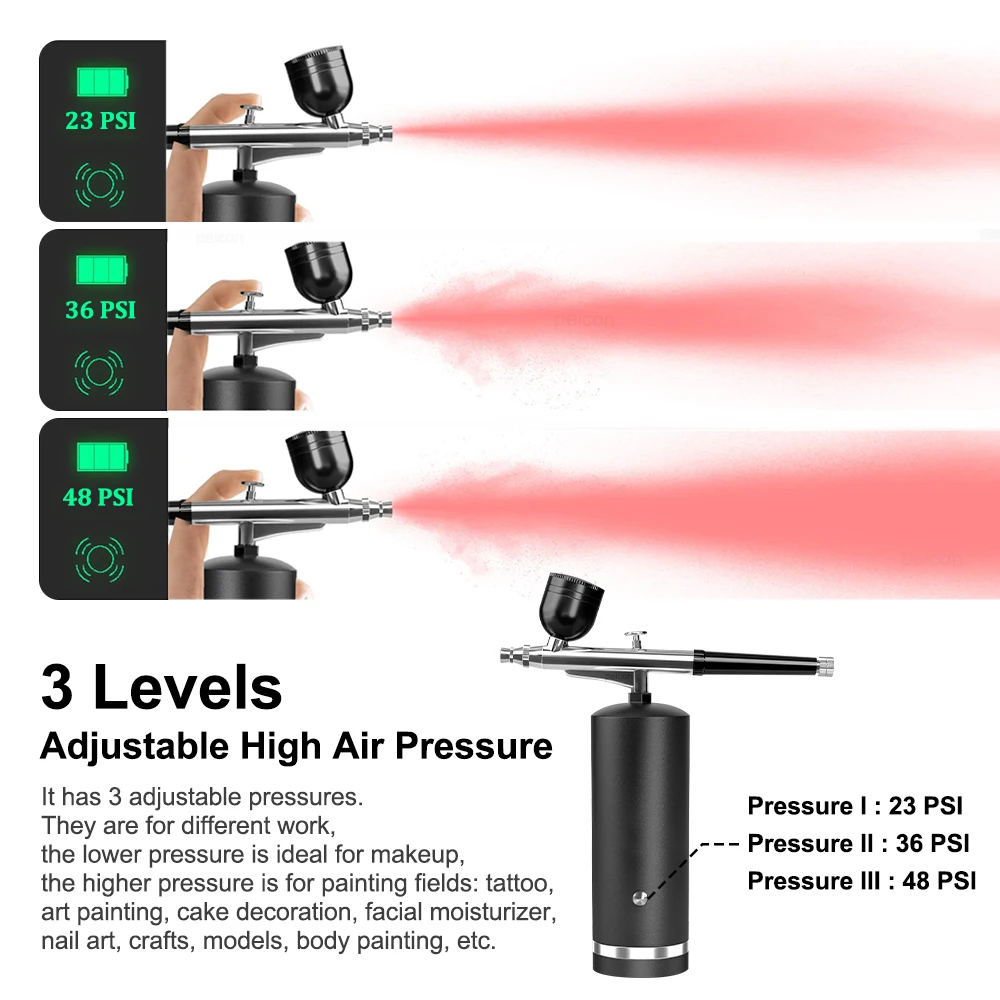 Airbrush Nail With Compressor Portable Air Brush For Nails Art Paint Painting Cake Mini Nails Spray Spray Gun Compressor Kit