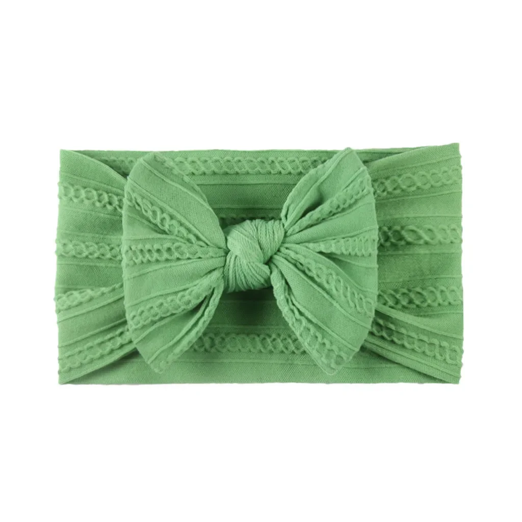 Newborn Soft Nylon Headwear Baby Bowknot Headbands Solid Color Photography Props Girls Accessories