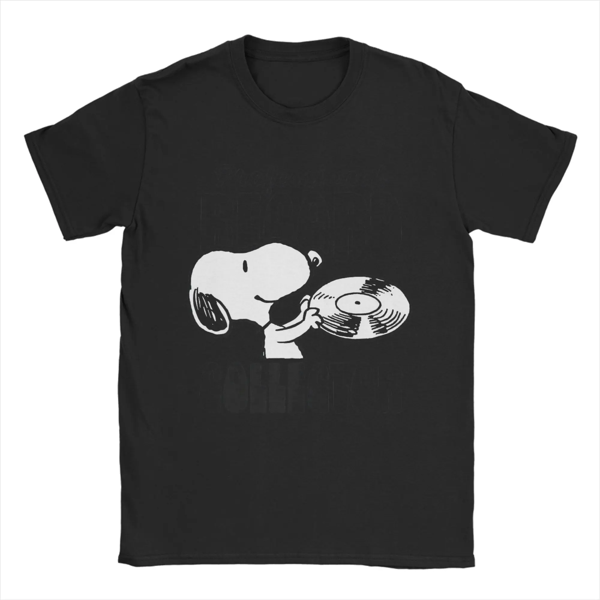 

Peanuts Snoopys Pro Record Collector Tshirts for Men Women Cotton Clothing Retro Round Neck Short Sleeve