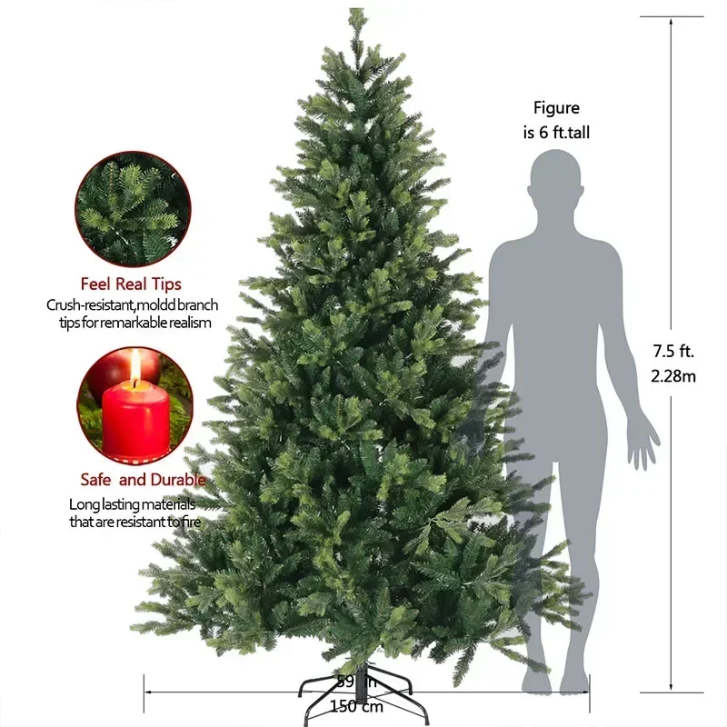 Similation Christmas Tree Encrypted PVC Christmas Tree Decorations Home Luxury Xmas Tree Gifts 1.5m-2.1m Arbol De Navidad