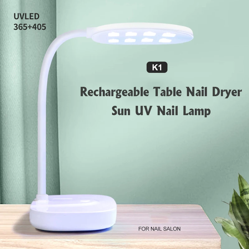 USB Mini Nail Dryer Sun UV Nail Lamp Cordless Rechargeable Finger Foldable Table Nail Lamp for Extended Nails Manicure Tools