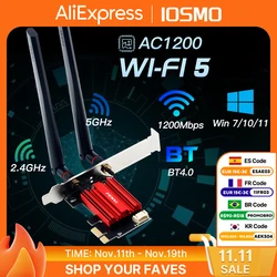 FENVI WIFI 5 AC1200 kablosuz adaptör Bluetooth 4.0 Dual Band 2.4G/5GHz PCI-E 802.11AC ağ kartı Lan alıcısı için Win7/10/11