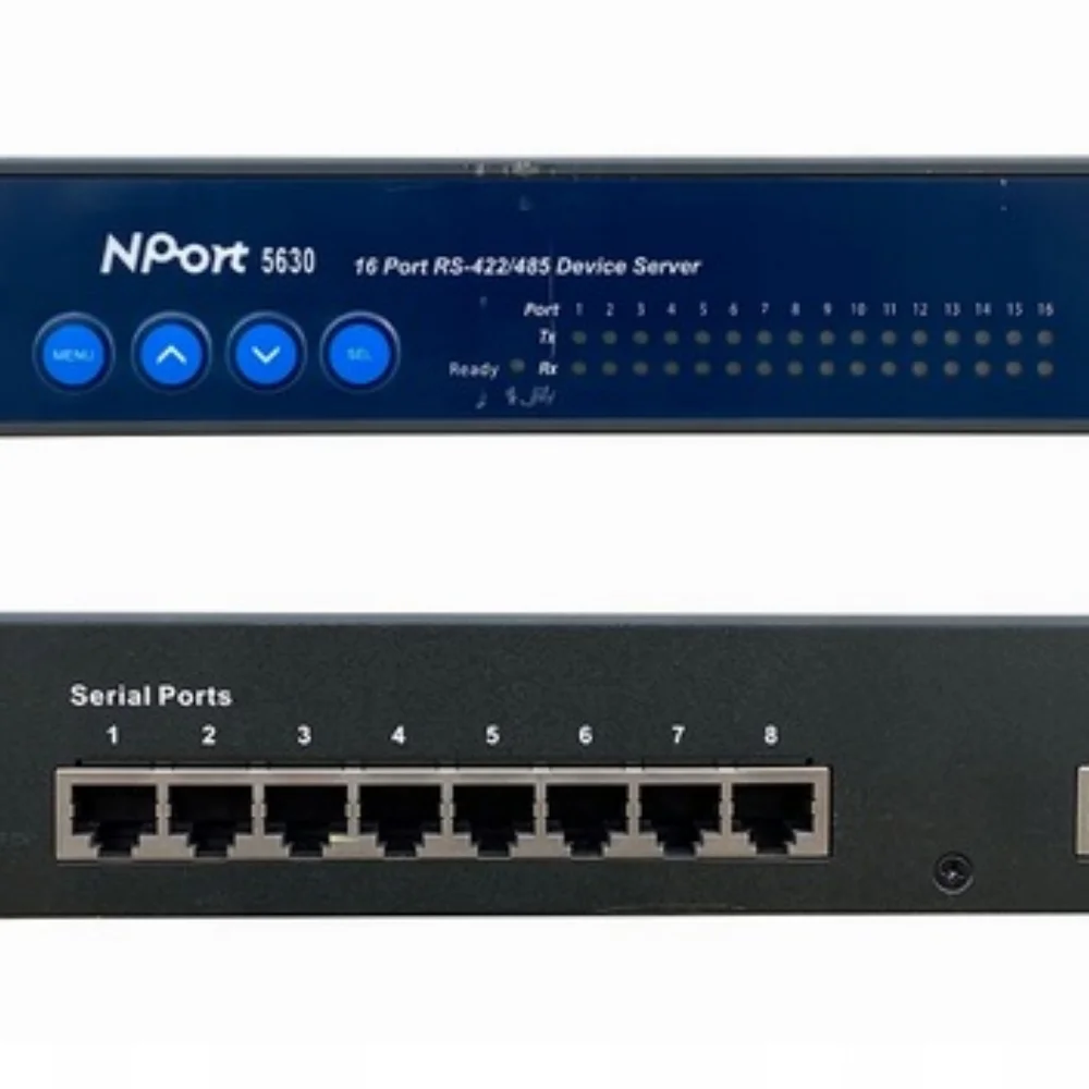 

NPort 5630-16 Сервер устройств б/у с 16 последовательными портами RS-422/485 10/100 Ethernet RJ-45 15 кВ ESD 110 В-60 ° C на складе/бытовый продукт