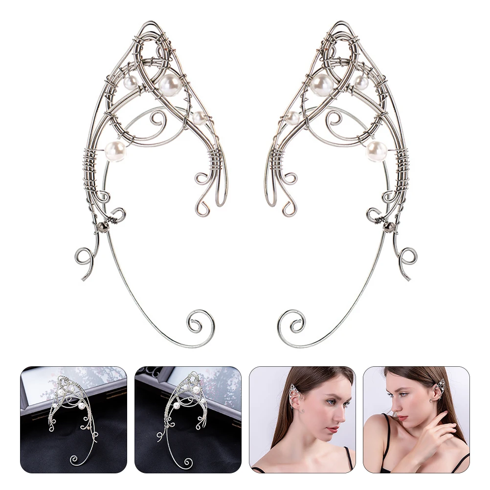 

2pcs Elf Ear Cuffs Clip On Earrings For Women Lightweight Fashion Ear Hook No Piercing Fairy Jewelry Cosplay Accessories