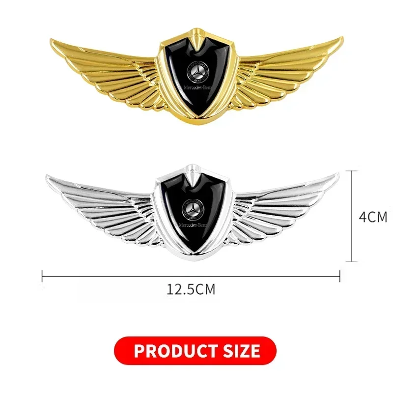 2025 For Benz AMG 1Pcs Metal Car 3D Eagle Angel Wings Logo Trunk Fender Sticker For Mercedes Benz A180 A200 A260 W203 W210 W211