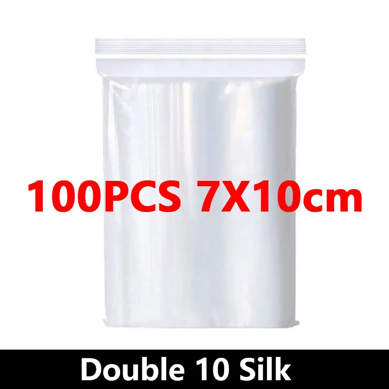 100pcs Thicken Zipper Sealed Bags Clear Plastic Storage Bag for Small Jewelry Food Packing Reclosable Plastic Ziplock Bags image 3
