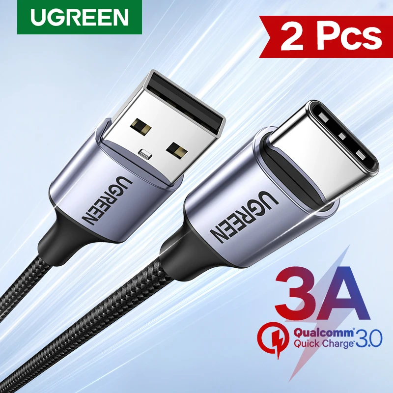 UGREEN 2 Pack USB C Cable USB Type C Charging Cable 3A for Xiaomi Realme Samsung Fast Charging USB C Cable 2pcs 1m 1.5m Type C