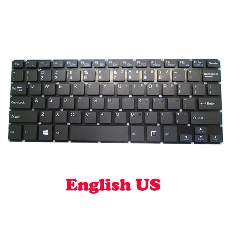 Laptop Keyboard For Lanix Neuron Flex / Neuron Flex V6 11.6' Black Without Frame English US Russian RU