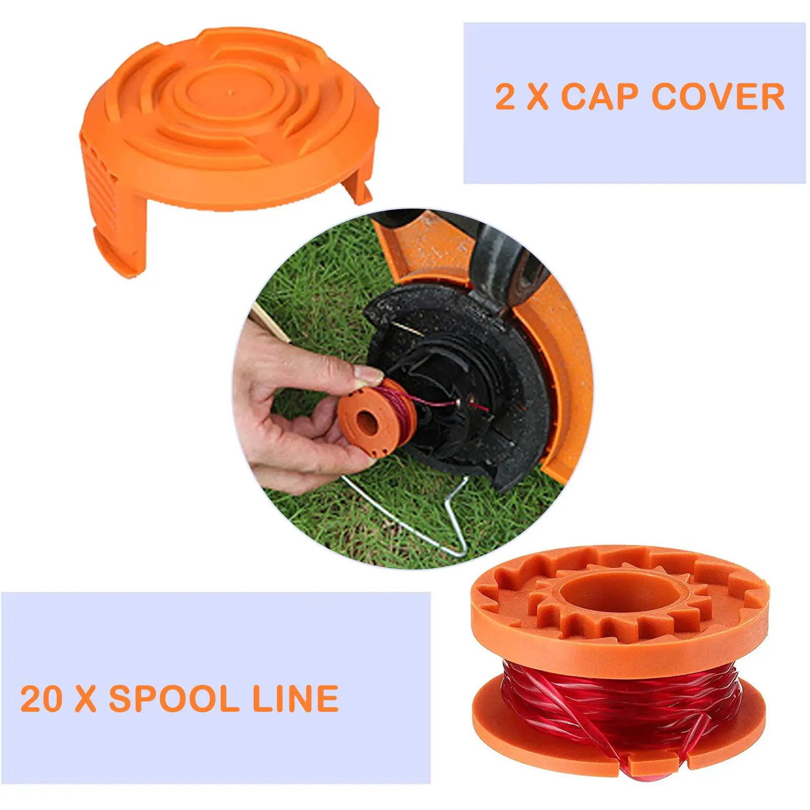 Imagem -06 - Grass Trimmer Spool para Substituição Worx Weed Eater Spool Grupo Weed Eater Edger Linha s A6w7 10ft 31 m