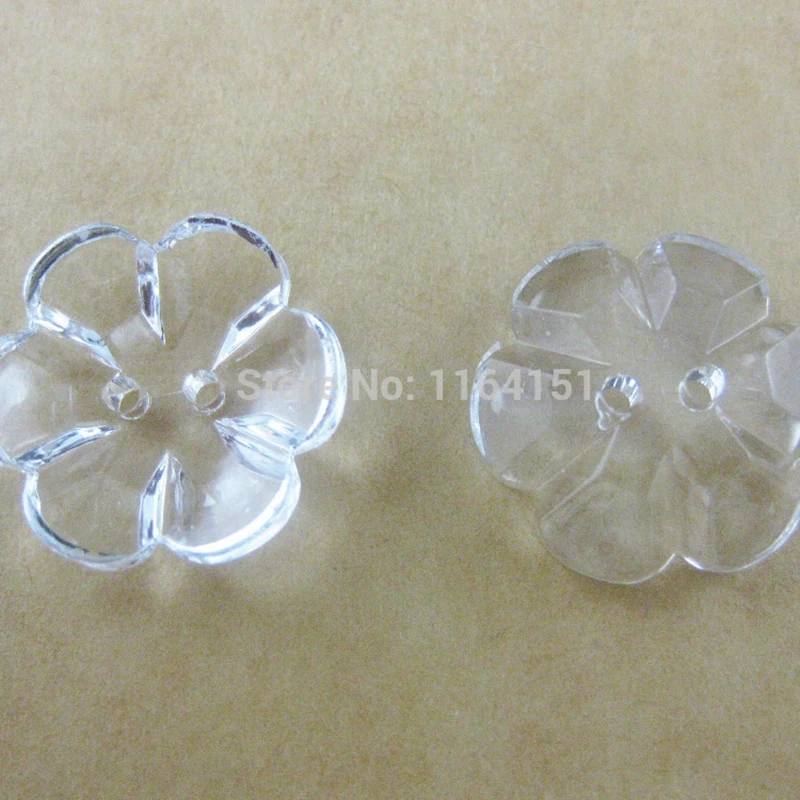 50pcs 15mm Transparent Garment loose buttons scrapbooking products  Flower Shape Resin Kid Button For Craft