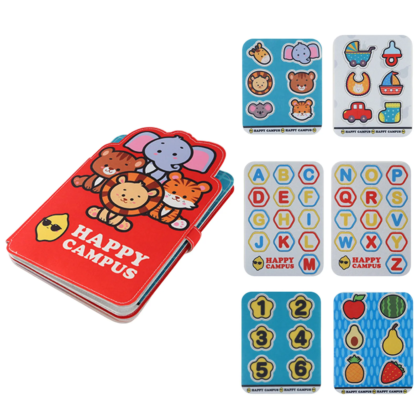 كتاب أنشطة مقاوم للتمزق للأطفال الصغار ألعاب مونتيسوري الحسية التعلم المبكر كتاب قماشي تعليمي للأطفال كتاب أطفال ناعم #2