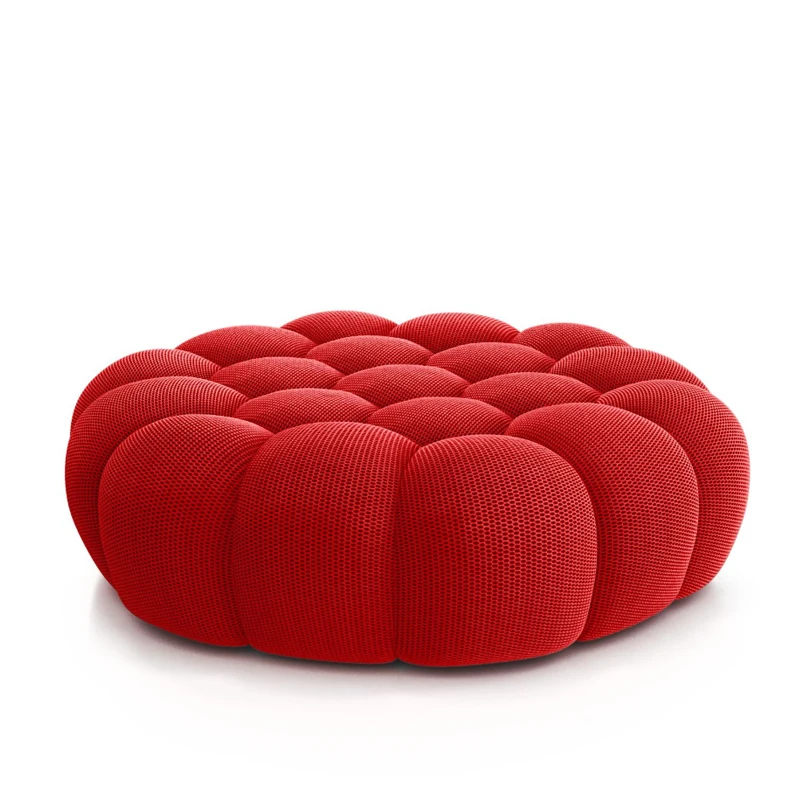 AIROW Football Curved Settee Sofa, Living Room Lazy Sofa with Footstool