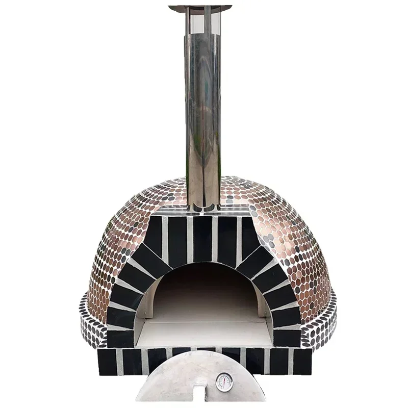 Outdoor Brick Woodfire Pizza Oven 500 Degree Round Ceramic Burn Built-in Ovens Pizza Dome Price