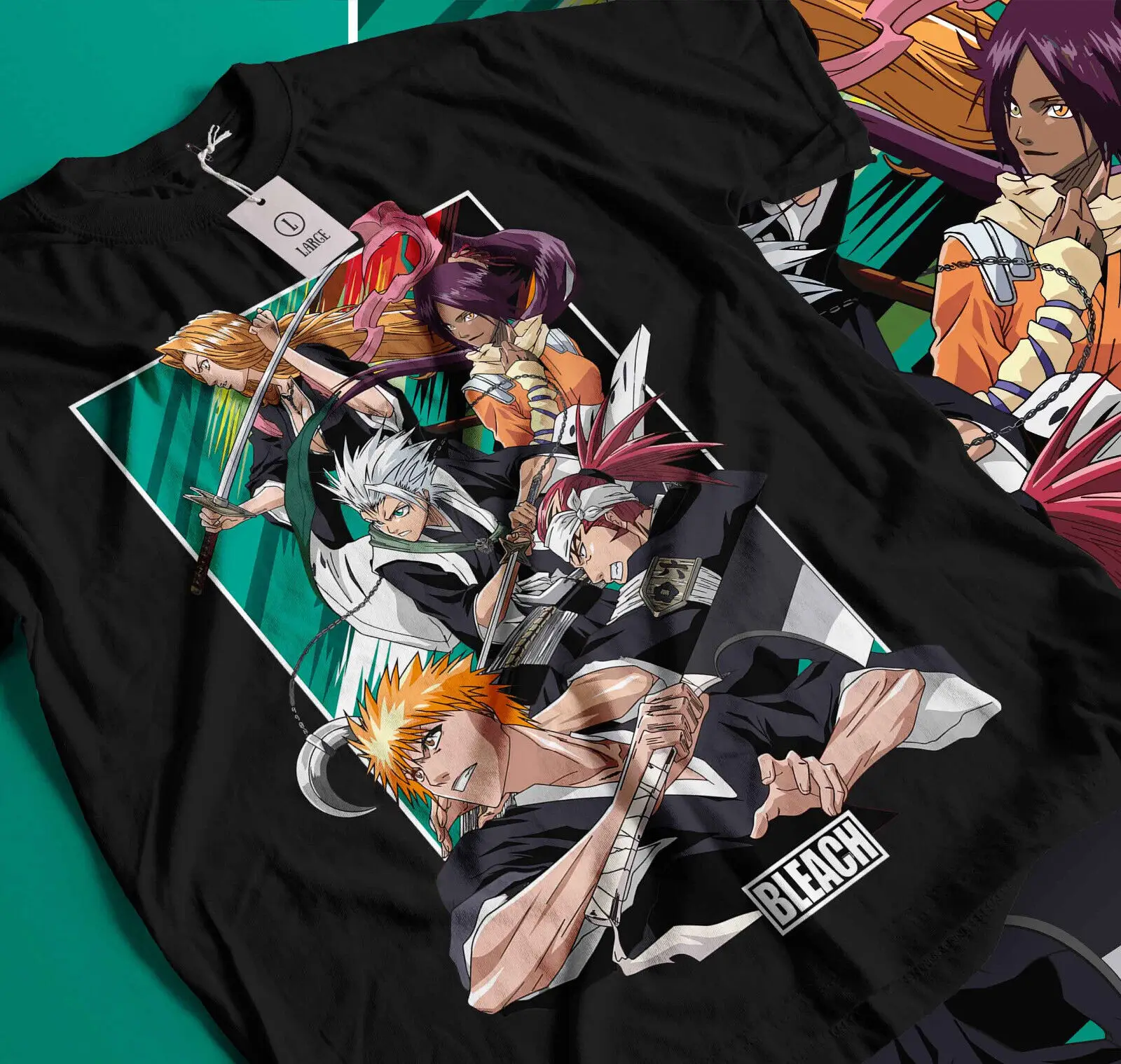 Camiseta Bleach Zaraki Kenpachi Ichigo Bankai Manga Strip camisa de terror regalo 263 ropa de hombre regalos para novio divertido