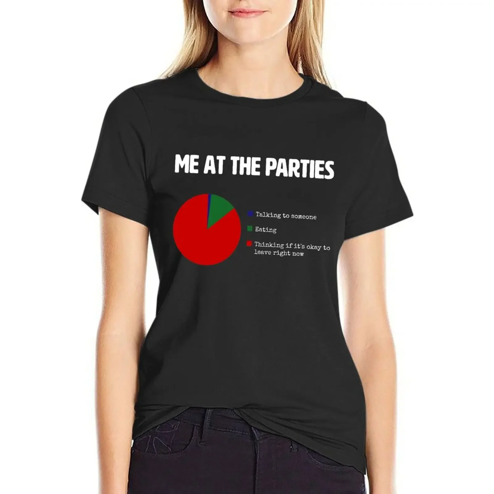 

Me At The Parties Introvert Shirt T-Shirt Blouse summer tops vintage clothes white t-shirt dress for Women sexy