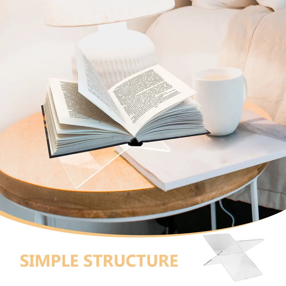 

2 Pcs Arcylic Reading Stand Book Shelves Rack Clear Holder Desktop Bookshelf Bookstand for