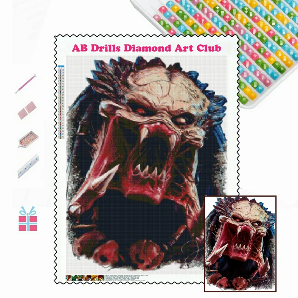 Predator Film 5D AB Drills Diamond Painting Horror Movie Series Embroidery Art Full Square/Round Cross Stitch Mosaic Home Decor