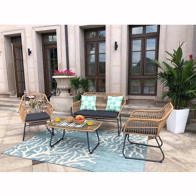 

Garden Furniture All Weather Garden Wicker Sofa Luxury Outdoor Furniture Rattan Sofa Patio Furniture Outdoor Sofa Set