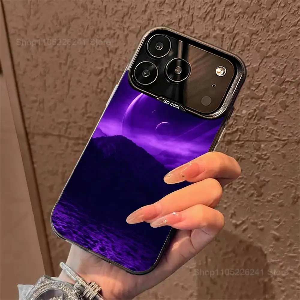 الفن الجمالي الأرجواني الهاتف آيفون 14,17,13,12,11,16,15, ميني,برو,SE,XS,MAX,أسود ماتي غطاء سيليكون #3