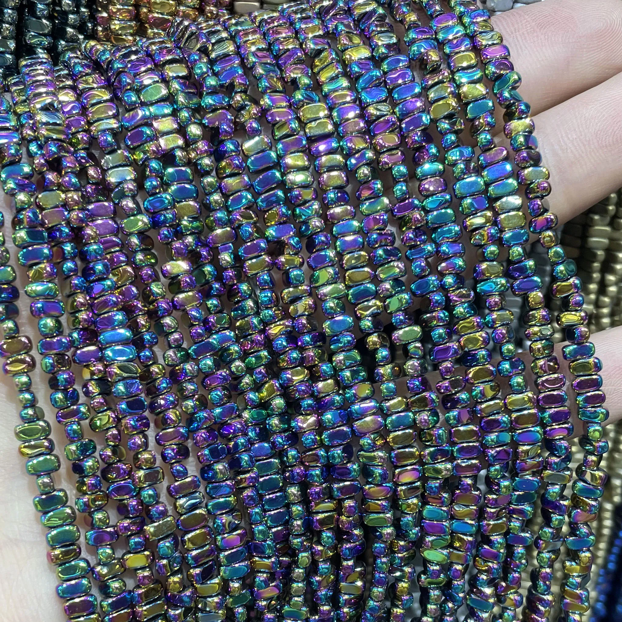 2*4MM Natural Stone Cube Colorful Hematite Square Loose Spacer Beads For Jewelry Making DIY Bracelet Necklace Accessories