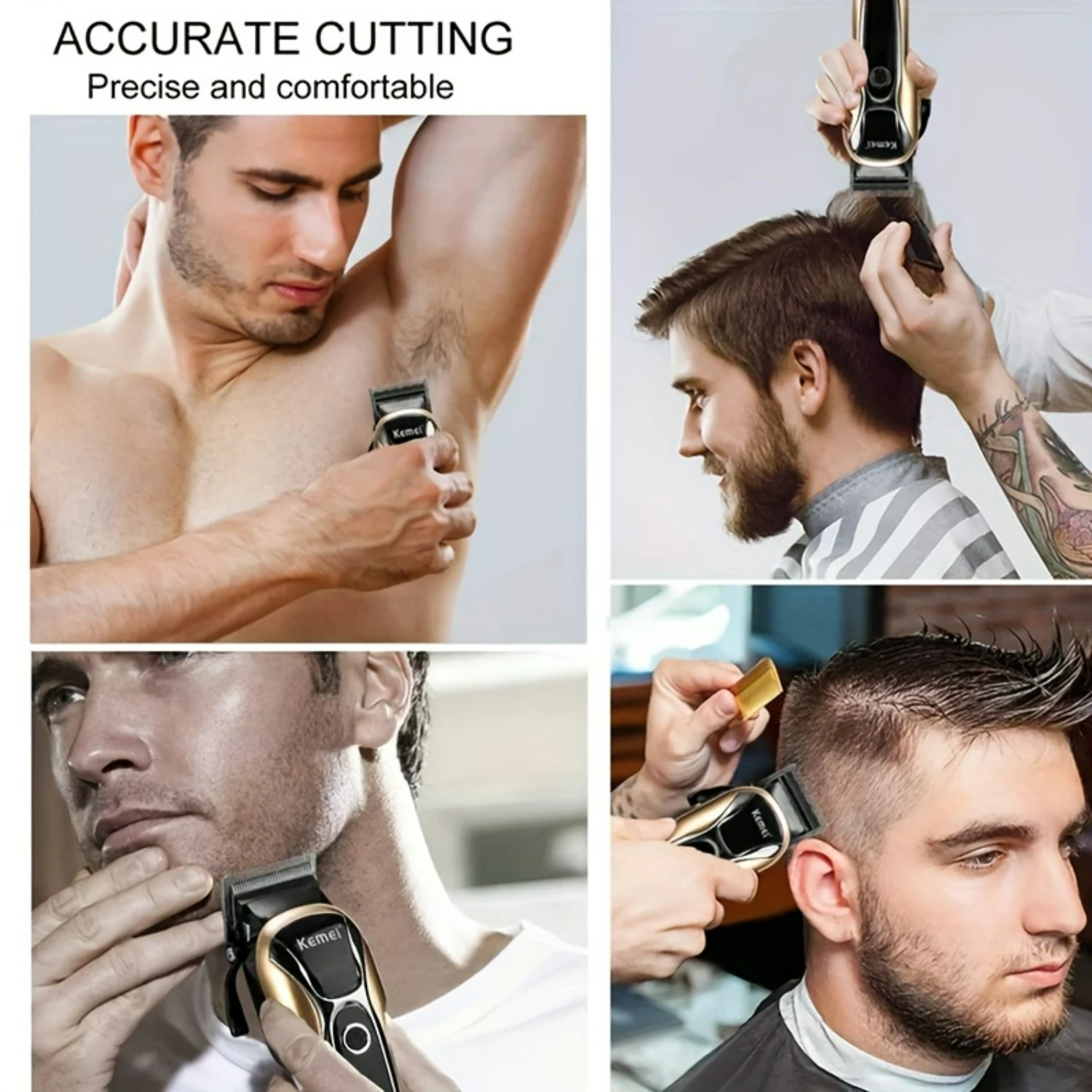 High-quality Professional Cordless Men's Hair Clipper with LCD Display for Precision Beard and Hair Trimming. Adjustable Setting