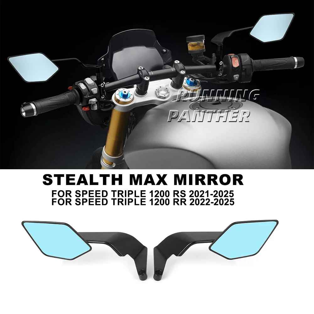 

Rearview Mirror Invisible Wing Adjustable Rotating Side View Mirror For Speed Triple 1200 RS RR 2021-2025 Motorcycle