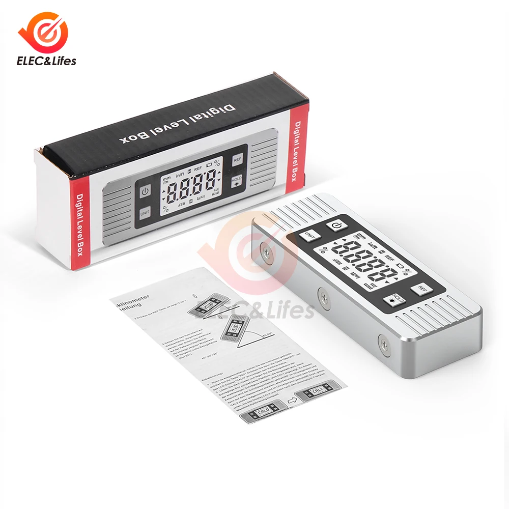 Digital Angle Gauge Magnetic Protractor Inclinometer Level Angle Finder Angle Cube Level Box With Magnes And Backlight