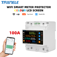 2P 100A Tuya WiFi Smart Bi-Directional Energy Power kWh Meter Leakage Over Under Voltage Protector Relay Timer Switch Smart Life
