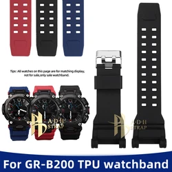 For Casio Gshock Series GR-B200 Watchband Men's Waterproof Resin Silicone Watch Strap GR-B2001B Special Concave Rubber Wristband