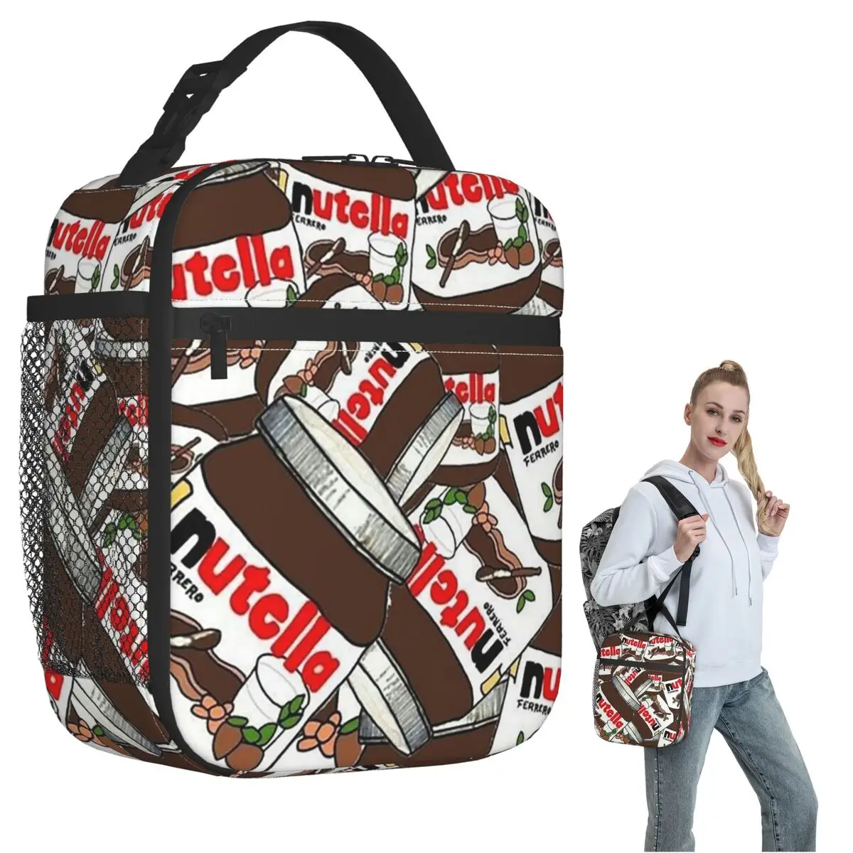 

Банка Nutella с шоколадной изоляцией, сумка для обеда для женщин и детей, портативные коробки для еды, термосумка для обеда
