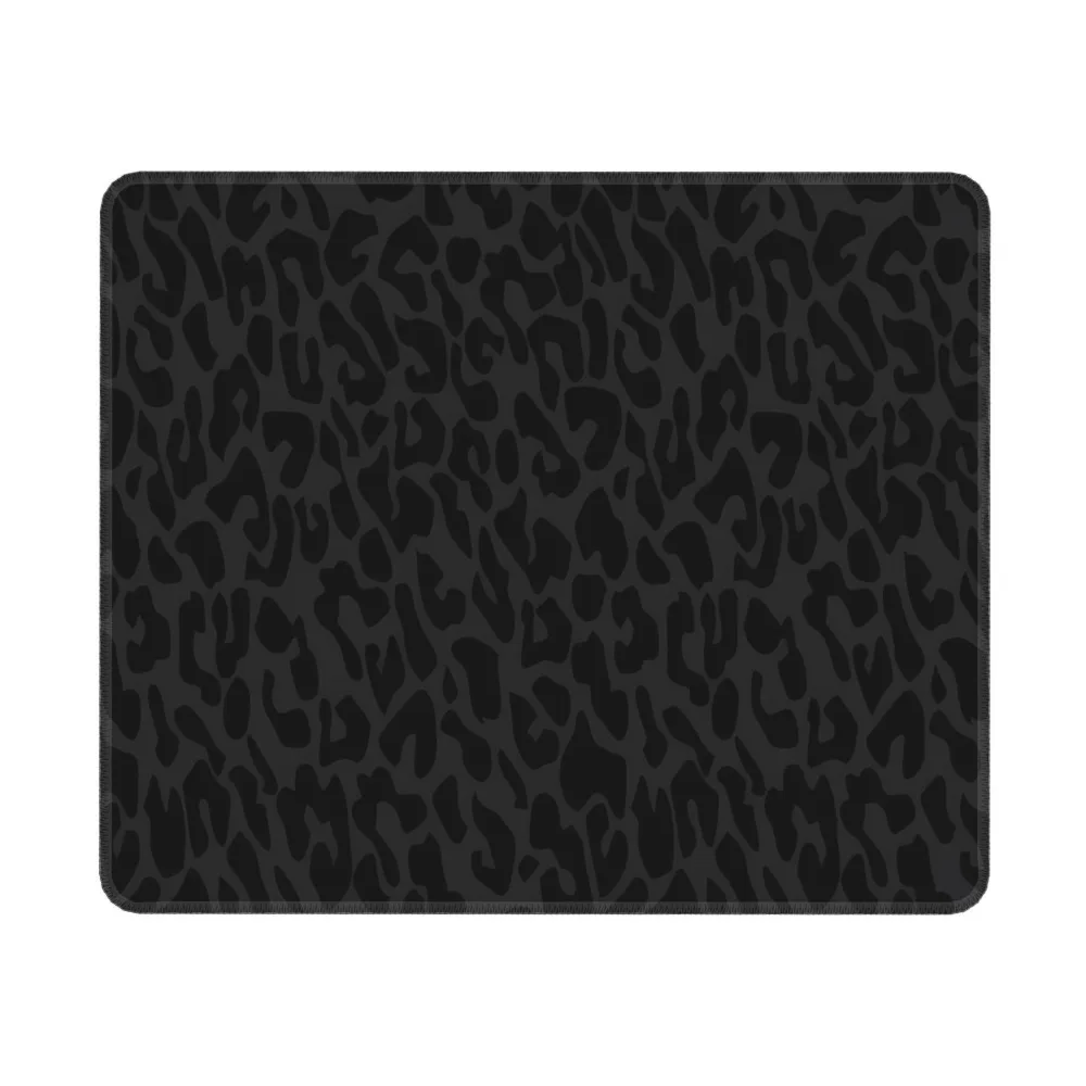 블랙 레오파드 프린트 세련된 데스크 패드 고무 미끄럼 방지 베이스 두꺼운 사무실 마우스 패드 휴대용 소형 PC 키보드 패드