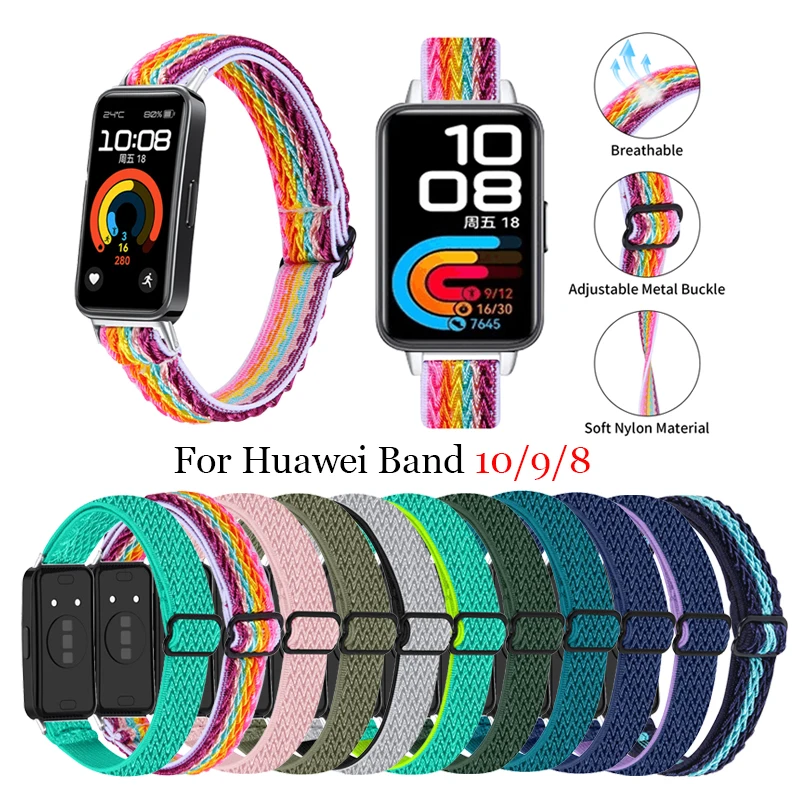 화웨이 밴드 10 나일론 시계줄 탄성 루프 스마트워치 스트랩 (화웨이 밴드 9 8 10 호환) 손목밴드 교체 액세서리