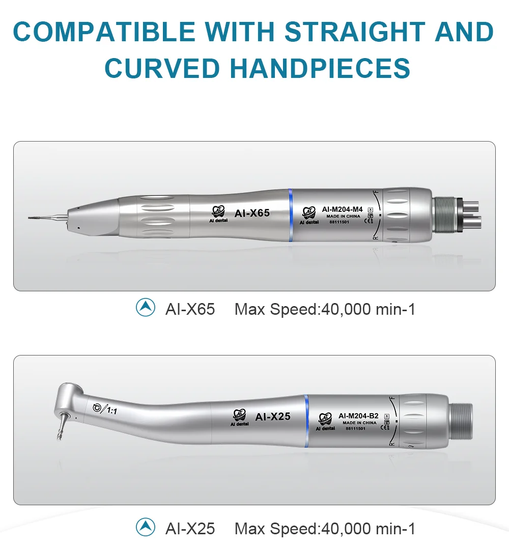 Dental Inner Water Air Motor Slow Speed Handpiece Parts AI-M204/M205 Non-LED Turbine Connector AI-M205LG LED Generator Series