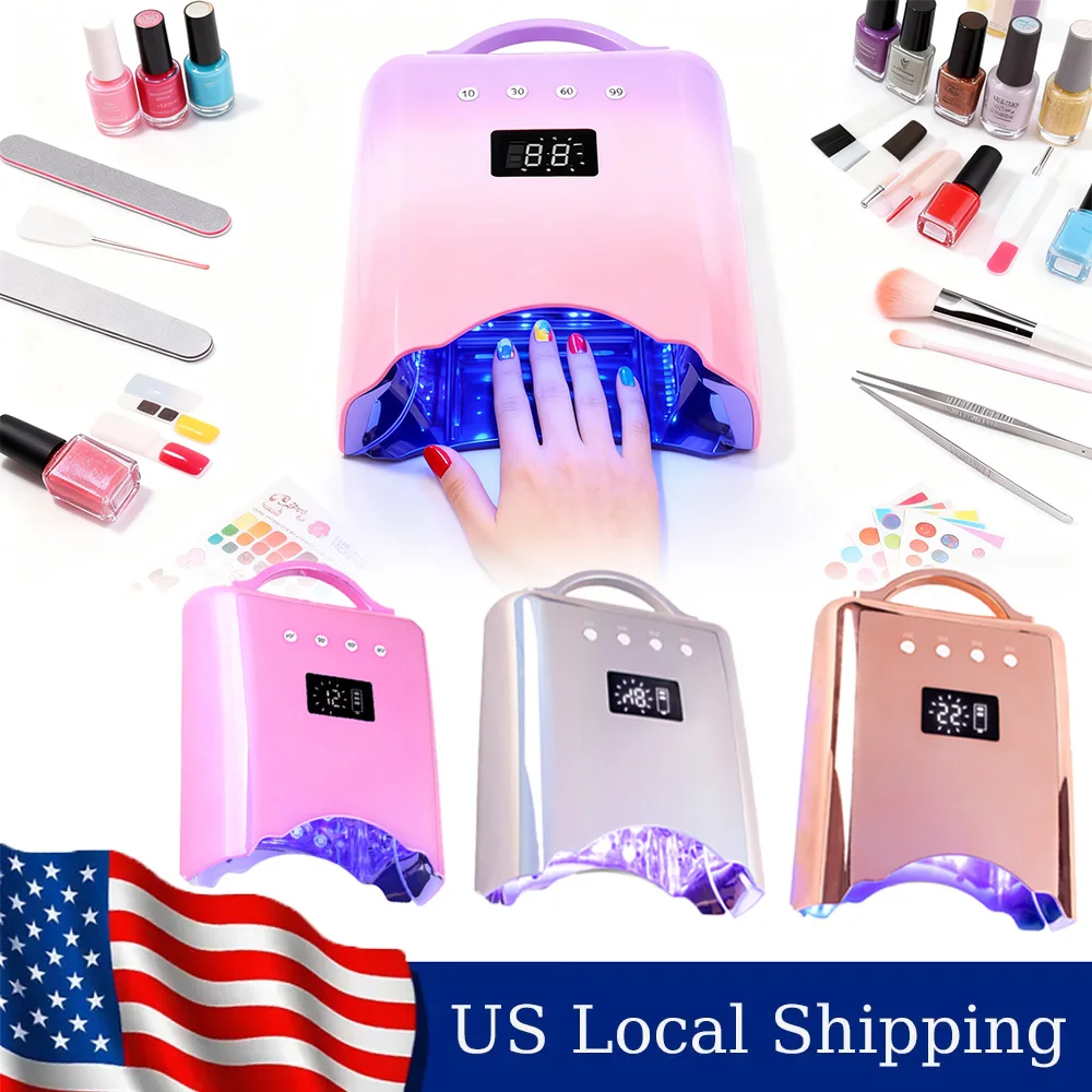 Professionele draadloze nagelgellakdroger 78 W Hoog vermogen Hoge kwaliteit oplaadbare UV LED Gel nagellamp Draadloze LED's Make-up