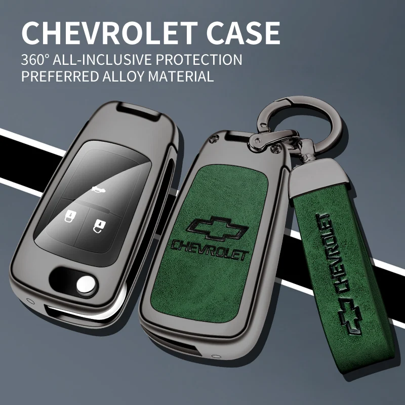 Zinc Alloy Car Key Case Cover Shell Holder Bag For Chevrolet Aveo Prism Spark Trax Cruze 2010-2016 2017 2018 2019 2020 Accessory