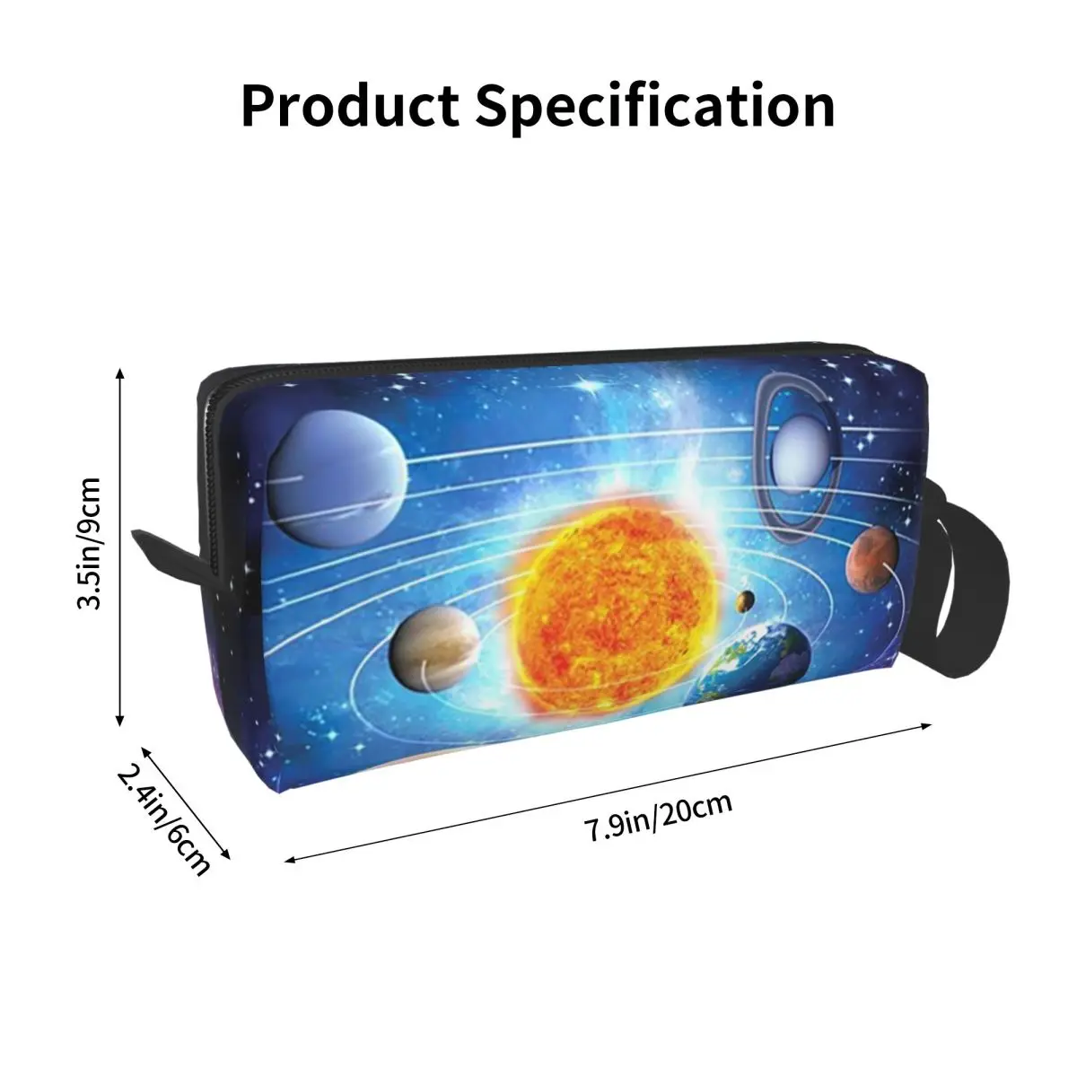 Solar System Space Planets Universe Pencil Case for Students Pen Box Pencil Bag Stationery Supplies Travel Women Organizer Pouch