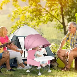 Foldable Toddler Feeding Chair Toddler High Chair For Travel Foldable Design Booster Seat For Outdoor Picnics Parties And Family