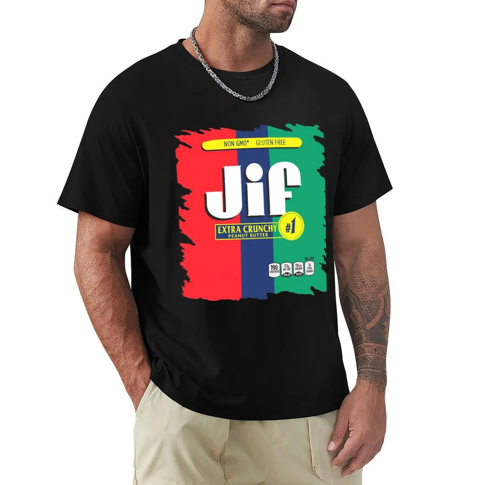 Jif Crunchy Peanut Butter design T-Shirt Lightweight Basic Short Sleeve Shirt