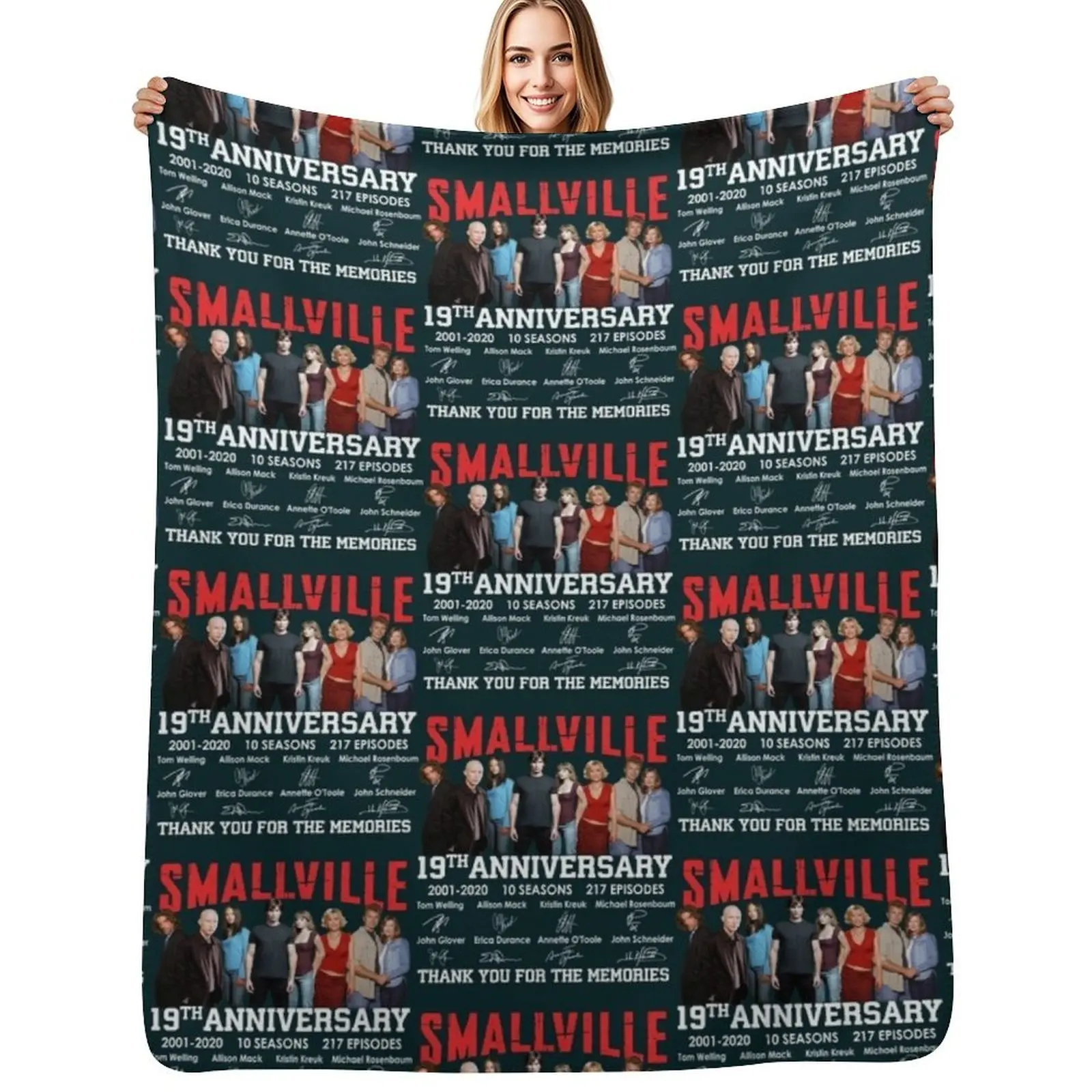 

Smallville 19th Anniversary 2001 2020 10 Seasons 217 Episodes Signatures Thank You For The Memories, Throw Blanket