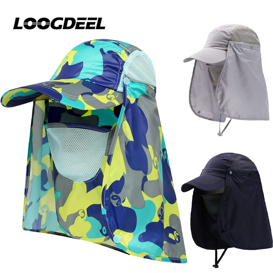 

LOOGDEEL Hunting Camping Hiking Fishing Hats Men Women Outdoor Sun Protection Breathable Caps Full Head Quick-dry Headwear