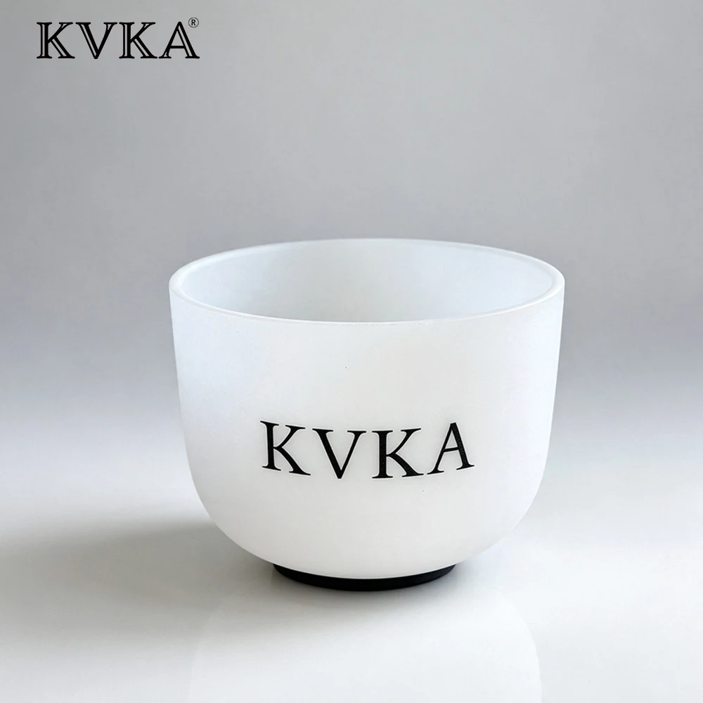 KVKA 8 Inch A B C D E F G Note 432hz 440hz 528hz Frosted Crystal Singing Bowl for Sound Healing Meditation Yoga Bath Without Bag