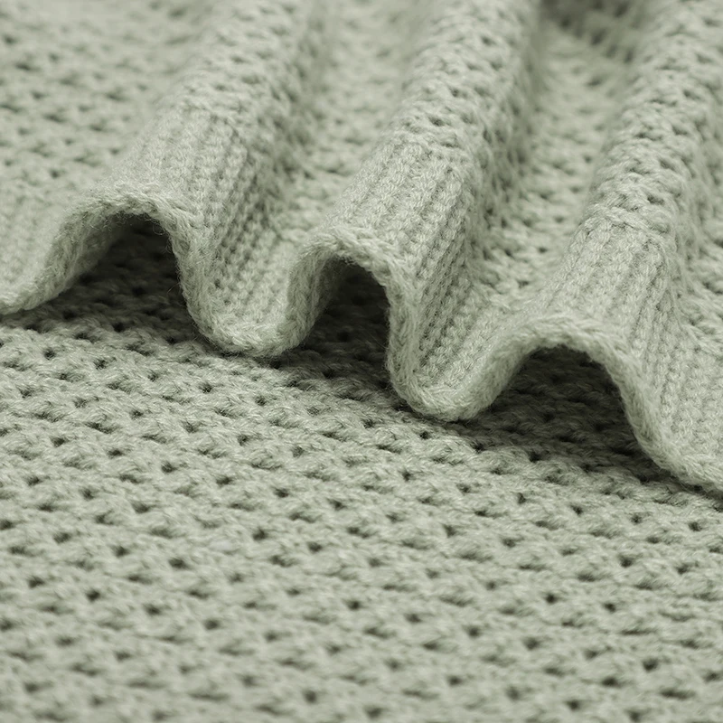 Solid Color Anti-wrinkles 0-24 Months Newborn Infant Blanket Knitwear Acrylic  70 by 90 cm Baby Swaddle Wraps Toddler Blankets