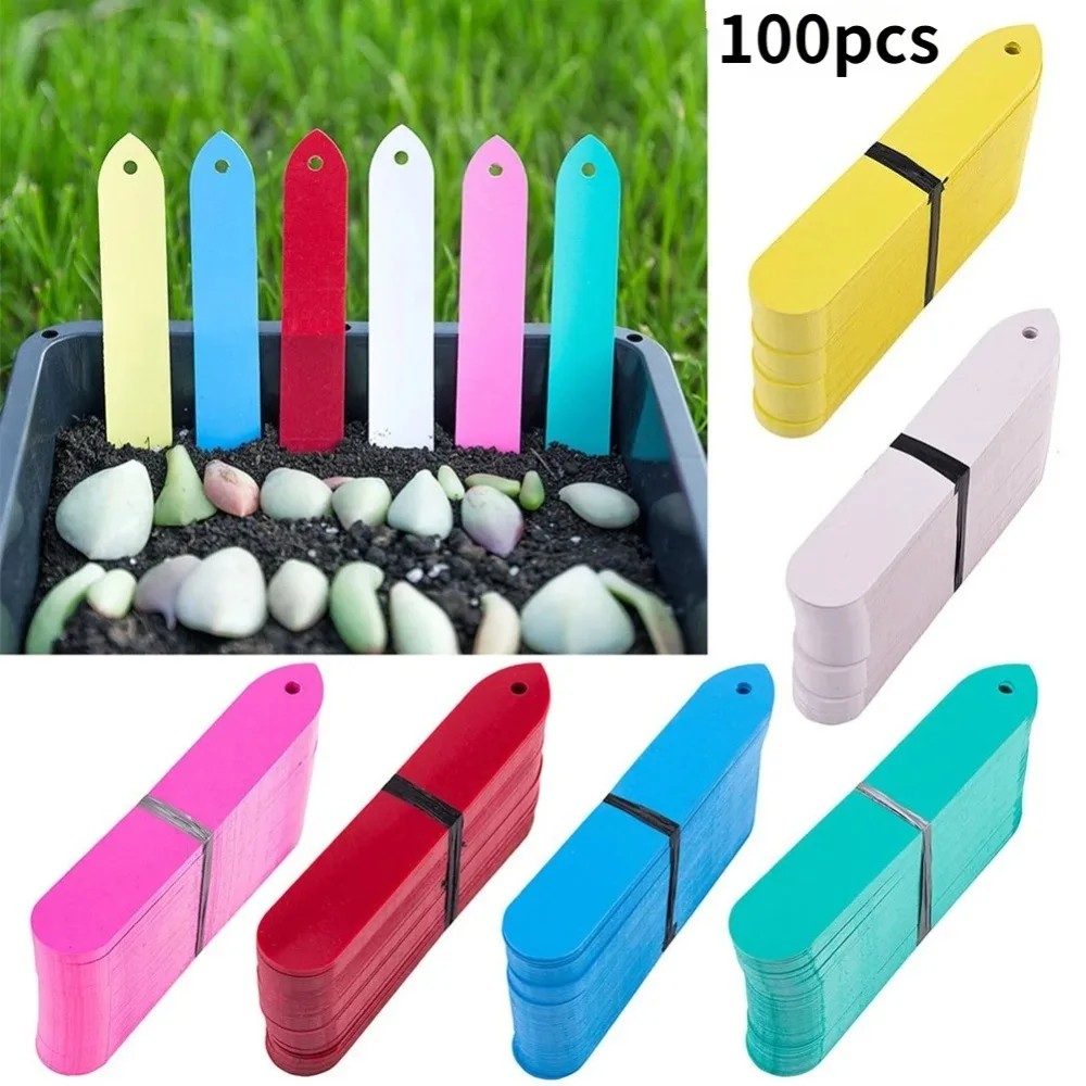 100pcs Plant Pot Markers Garden Nursery Plastic Stake Tags Labels Gardening Tree Signs Plant Tags Garden Labels Flower Tags
