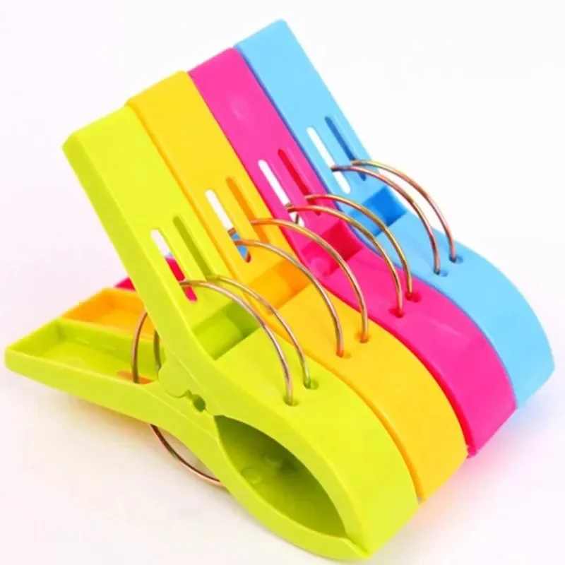 4-24pcs Plastic Beach Towel Clips Quilt Pegs for Laundry Sunbed Lounger Clothesline Home Bathroom Organization