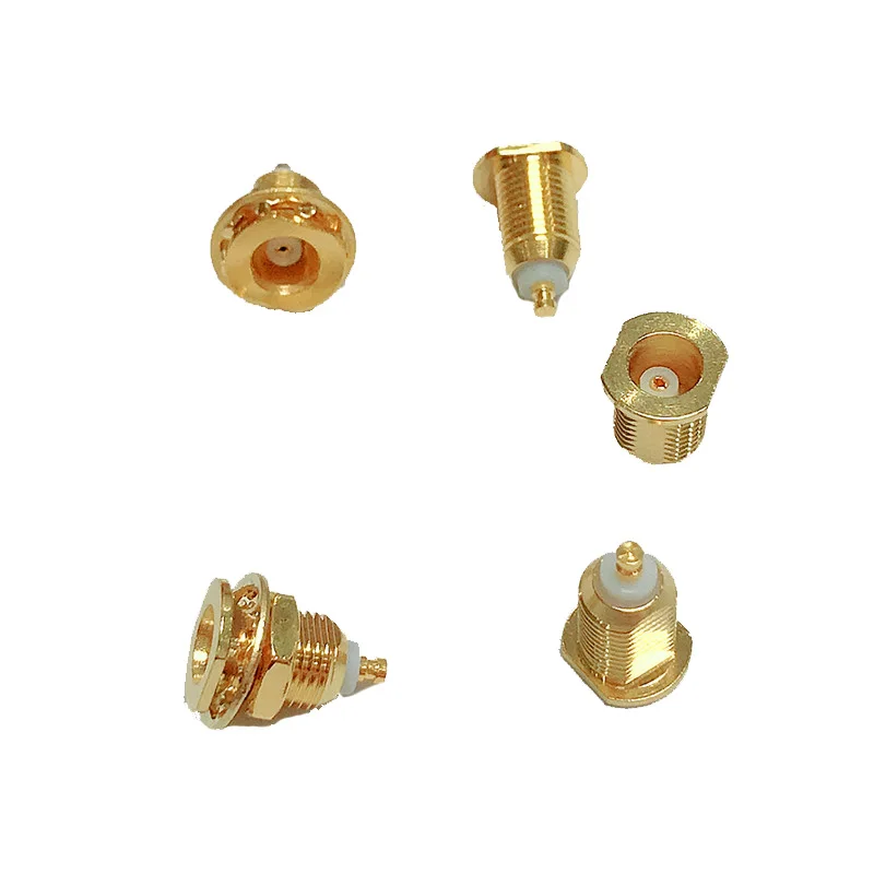 

5PCS JX RF Connector MCX Female Panel Mount with Nut Bulkhead Handle Solder Post Connector RF Coax Coaxial Adapter