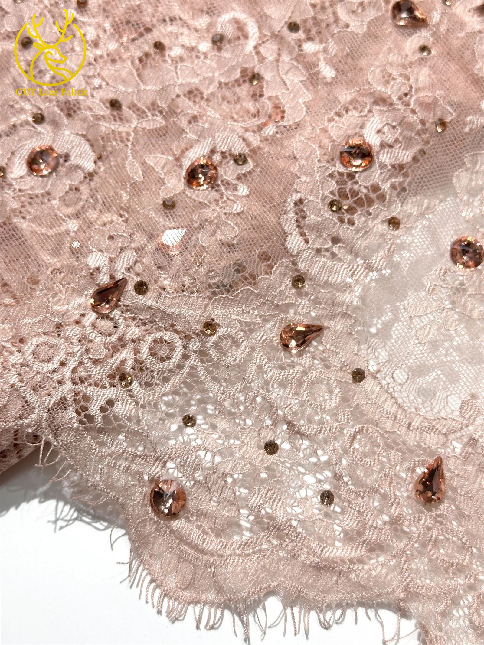 Roter nigerianischer Spitzenstoff, hochwertige afrikanische Milchseide mit Steinen, Guipure-Kordel für Damen-Partykleider, DIY-Nähzubehör, 3 Meter – Detail 16