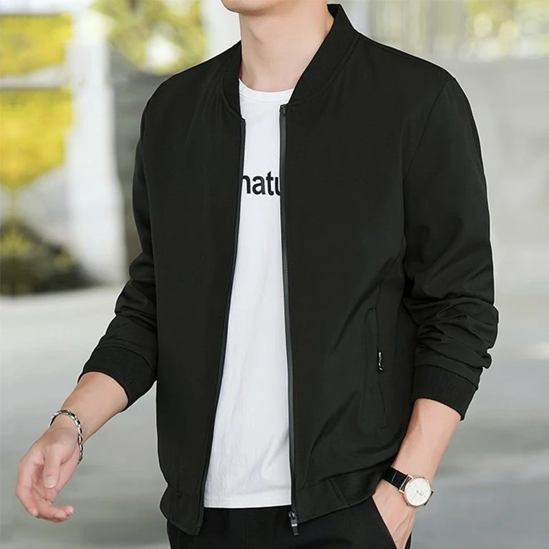 Lightweight Casual Men's Jacket 2023 Spring Autumn New Style Stand Collar Windbreaker Sun Protection Fashionable Trendy Printed