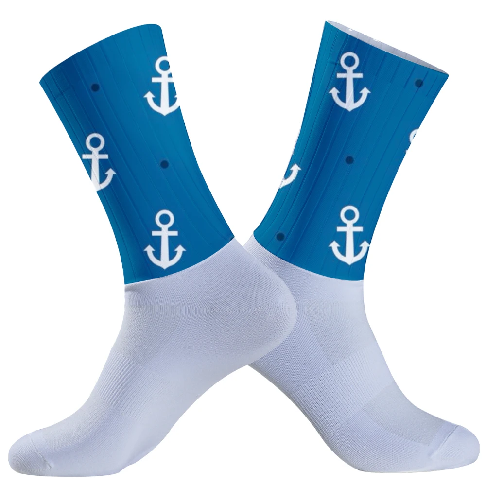 2024 New Ship's Anchor Stockings  Pattern  Socks Autumn Anti Skid Socks Women Cycling Comfortable Socks