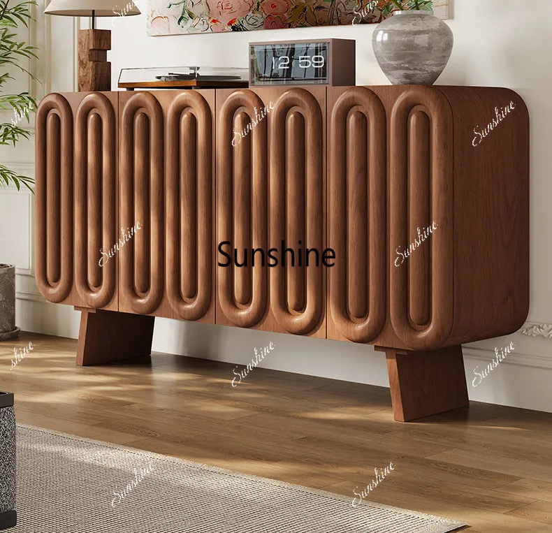 Medieval style living room side cabinet advanced sense home facing door partition cabinet