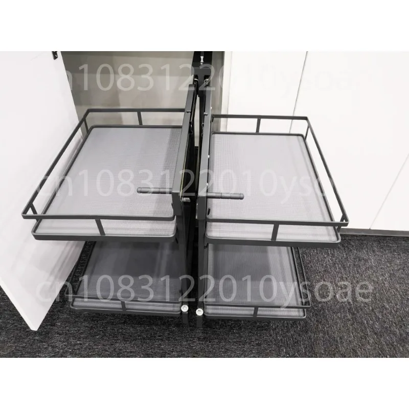 Full pull out corner cabinet basket, floor cabinet  basket, multi-guide rail  basket